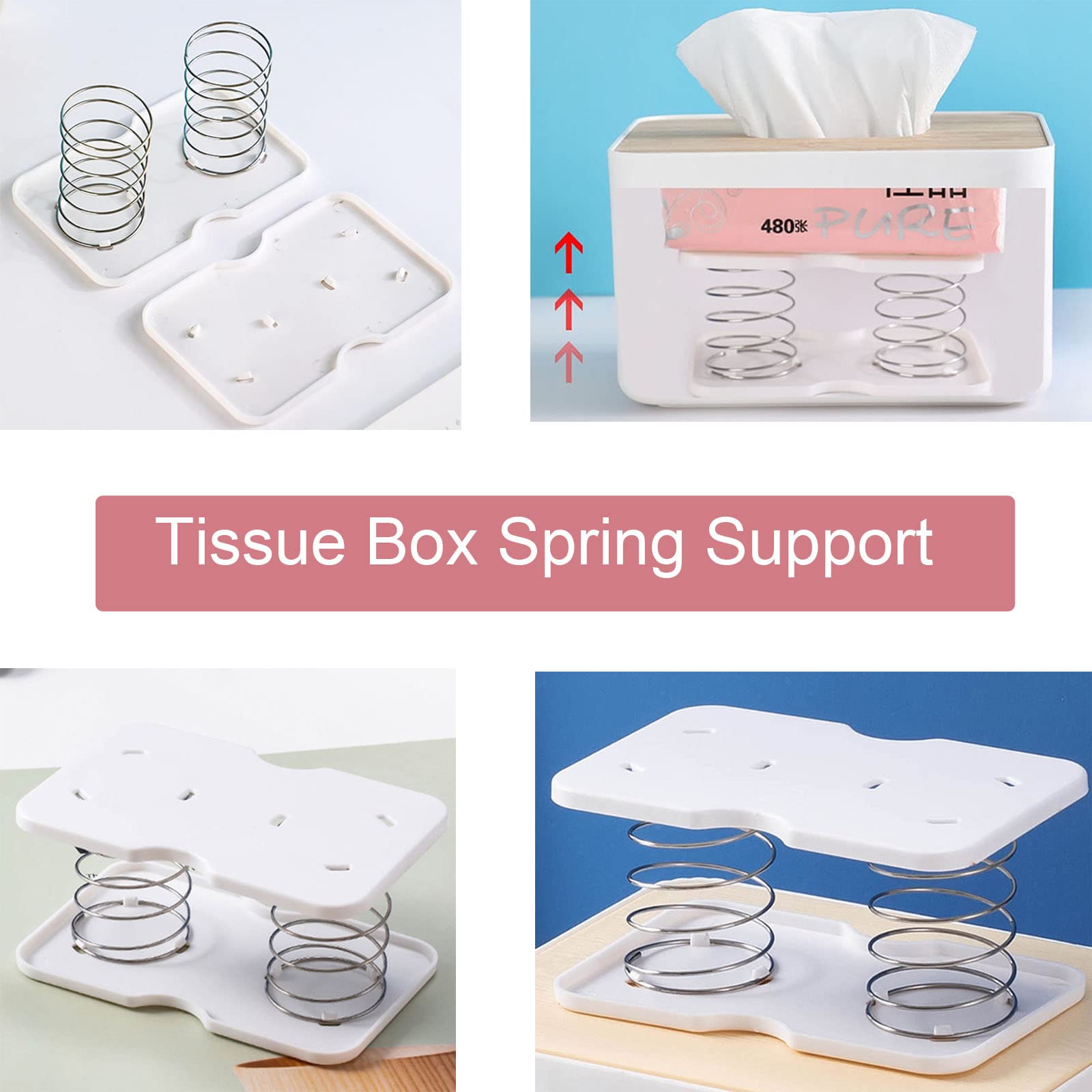 Amazon.com: NentMent 2 Pack Tissue Box Spring Support Clear
